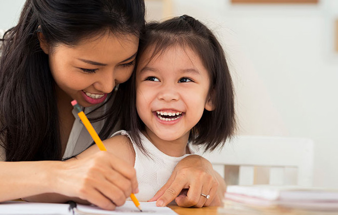 Mother and Daughter Learning